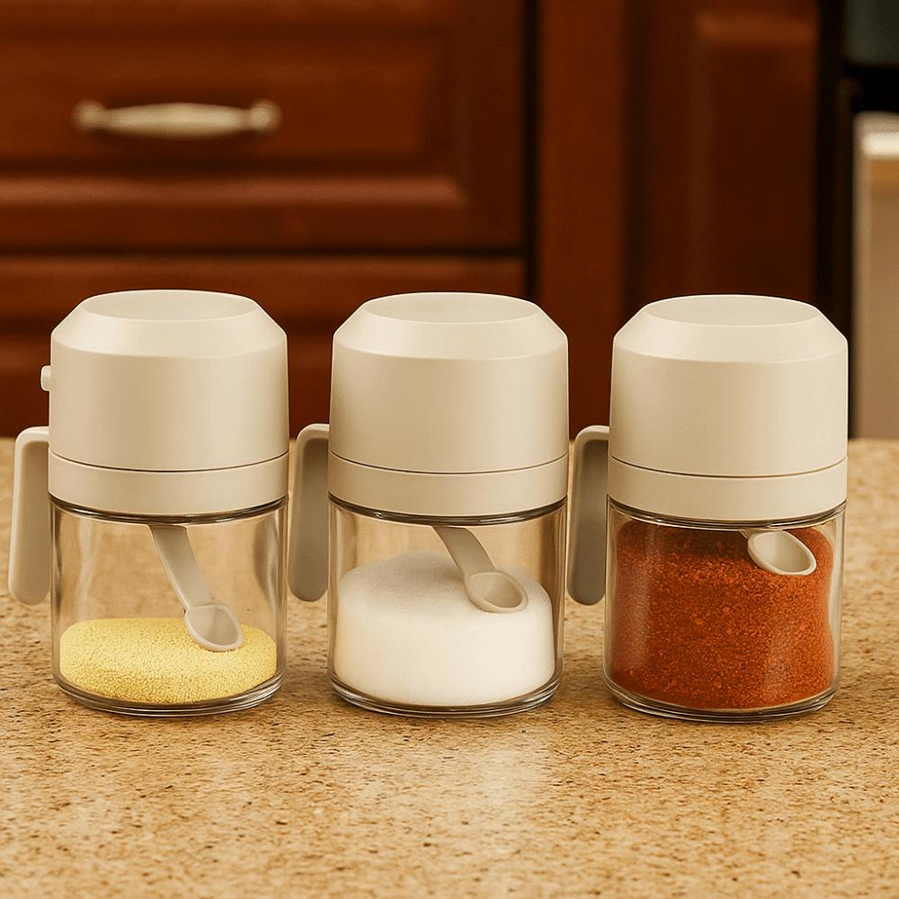 Moisture-proof Glass Seasoning Jar Large Capacity Sugar and Salt Container Spice Container  Kitchen