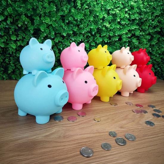 Cartoon Pig Vinyl Piggy Bank, Shatterproof Coin Cash Storage Container, Children Money Saving Box Decoration, Girls for Boys Girls
