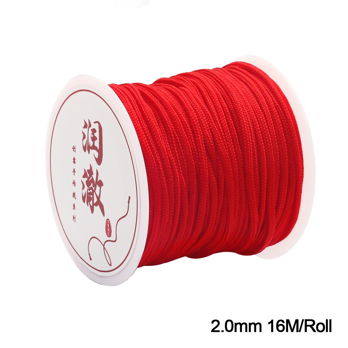 

0,2-2 мм красная вязаная веревка, нить, китайский узел, оплетка макраме, веревка для изготовления ювелирных изделий, браслет, ожерелье 2.0mm 16M