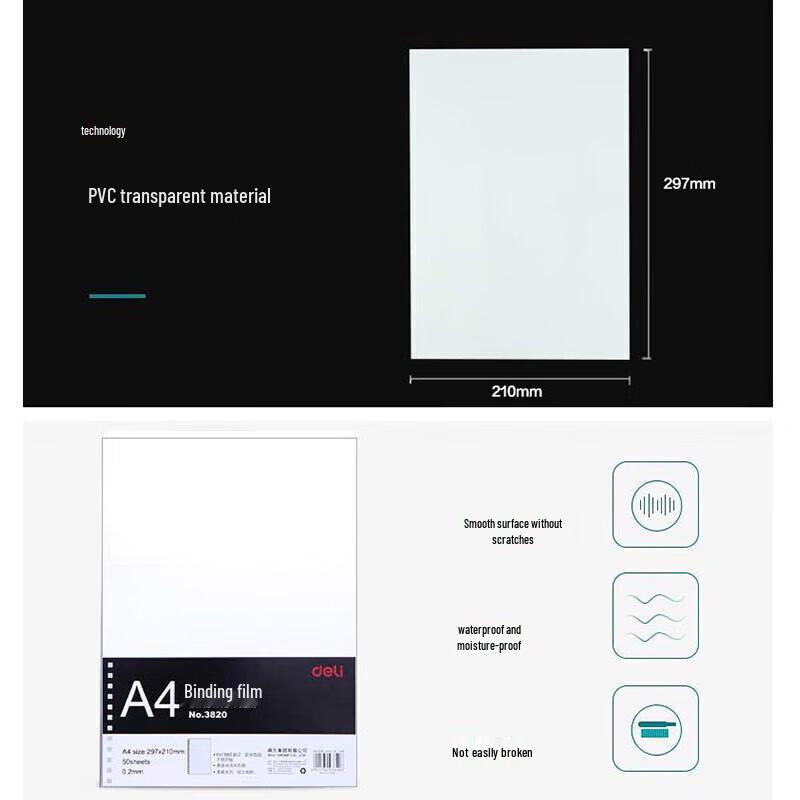 Deli Transparent A4 Binding Covers CN Plug (adapter Included)