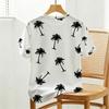 Plus Size Women's Palm Tree T-Shirt Casual Laid-Back Short Sleeve Tee, Soft Comfort Fabric, Ideal for Summer, Home Office & Loungewear
