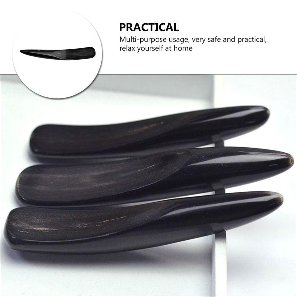 Relaxation Gua Sha Board Black Buffalo Horn Meridian Massage Stick Massage Scraping Bar  Women