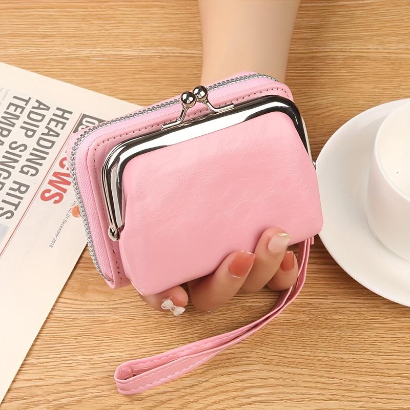 

Mini Vintage Credit Card Holder, Retro Kiss Lock Coin Purse, Women s Fashion Wallet & Wristlet розовый