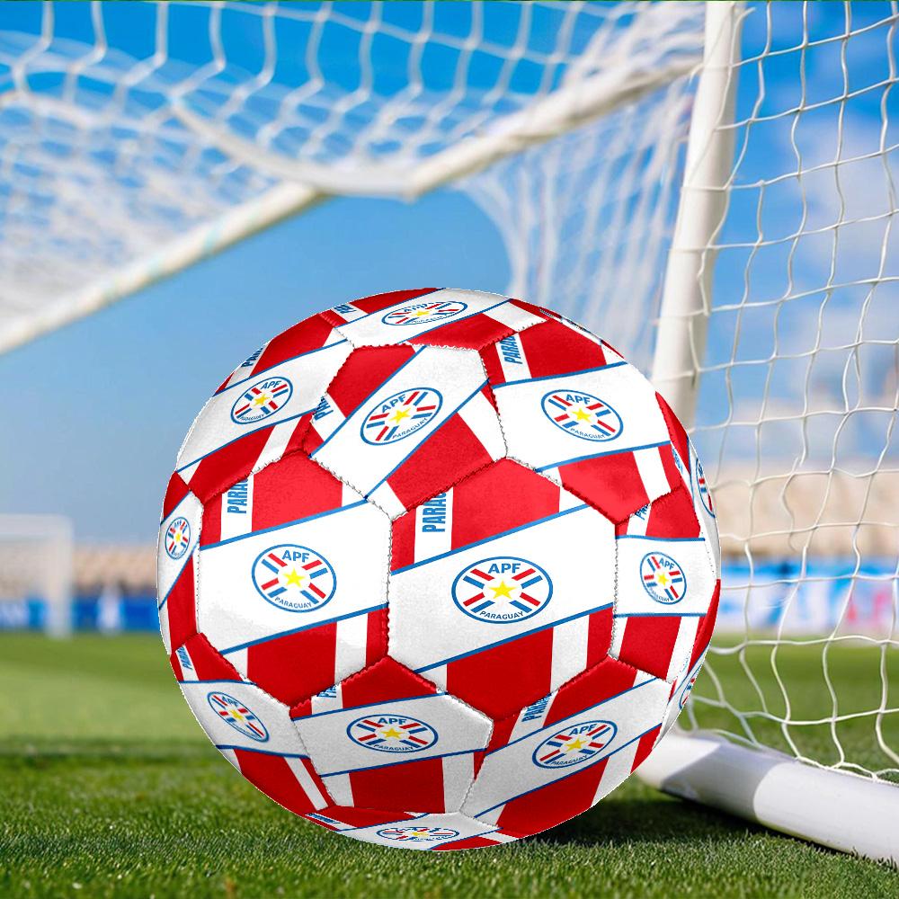 Paraguay Football Federation Emblem Size 5 Soccer Ball, Suitable for Training and Matches, High-Elasticity, Wear-Resistant Material Gift for Fan