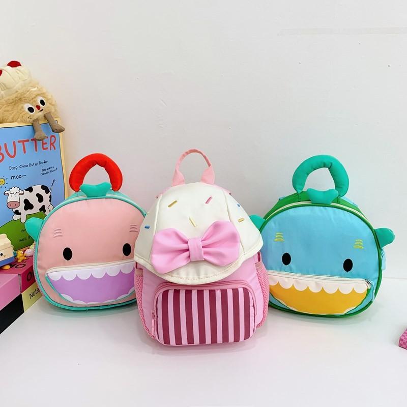 Dinosaur Mushroom Bowknot Bag Cartoon Backpack With Adjustable Straps Shoulder