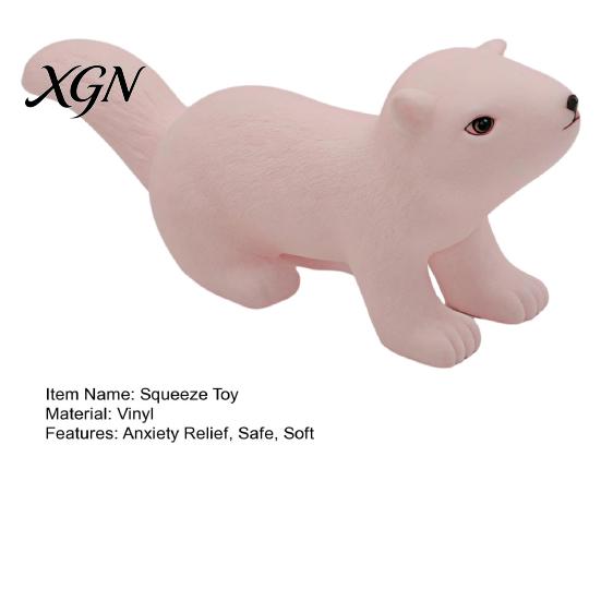 Soft Pinch Toy for Children Realistic Squirrel Squeeze with Sound TPR Fidget Built-in BB Kids Adults Cute Animal-Shaped Decompression Gadget