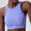 High Collar Willow Leaf Thread Beauty Back Exercise Underwear Women's High Strength Bubble Wrap Running Workout Bra Yoga Vest