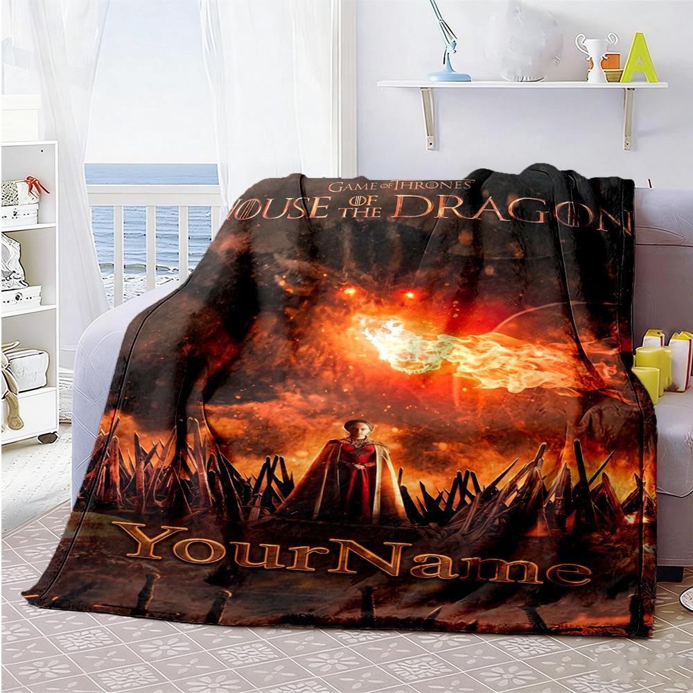 Gothic Illustrations Customize Text Blanket Gift Customizable Blanket Soft & Cozy for Nap Bed Chair Living Room Ideal for All Seasons