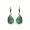 [1 Pair Peacock Earrings] 1 Pair Elegant Peacock Style Earrings | Silvery Feathers and Green Stone & Synthetic Eyes, Exquisite Artistic Jewelry, Inspi