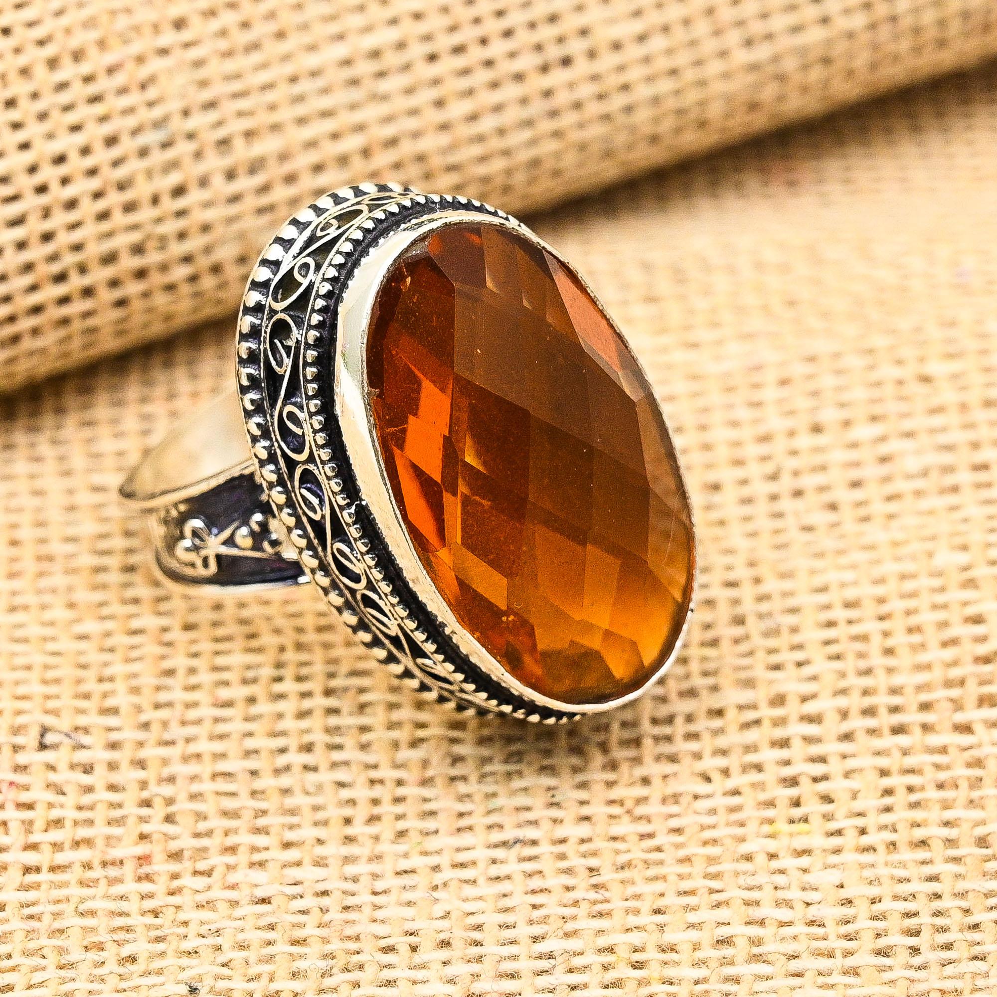 

Драгоценный камень морганит, твердое кольцо из стерлингового серебра 925 пробы, подарок для ее изысканных украшений ручной работы 12 оранжевый