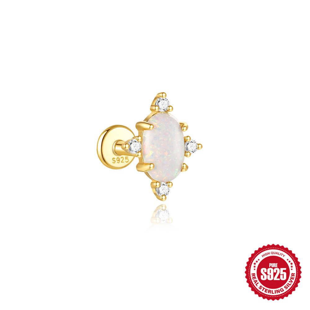 S925 Sterling Silver Daily Wear Quad Star Love Color Flower Diamond Cartilage Spiral Piercing Earrings 2026