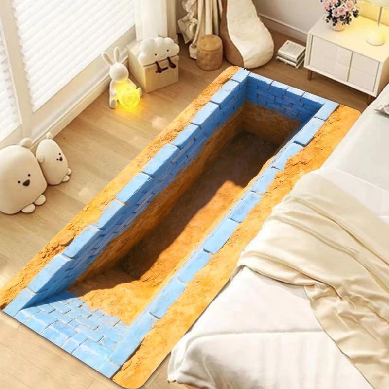 

3D Оптические Иллюзии Кирпичный Тоннель Бегун Ковер Смешная Печать Кирпичной Дыры Длинный Ковер Мягкий Нескользящий Декор для Дома Коврик для Прихожей Рядом с Кроватью 40X120CM