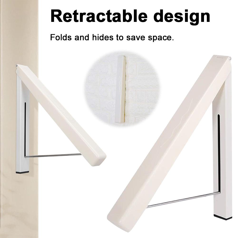 Folding Clothes Hanger Concealed Clothes Rack Invisible Drilling Folding Wall Hanger High Load Capacity for Dormitory Balcony