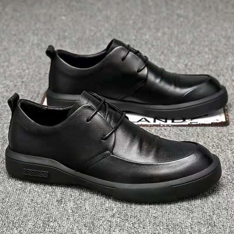 Genuine leather men's shoes winter leather shoes men's velvet business casual shoes one pedal cotton shoes comfortable