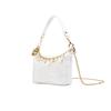 DIOR [Customized Cosmetic Bag] Canvas White Flower Secret Chain Decoration Gentle Girly Style French Romance Textured Fabric White Storage Bag