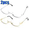 Retro Glasses Metal Frame Half Frame Without Lens Girls Chic Cosplay Party Decoration Glasses Y2K Metal Photography Glasses