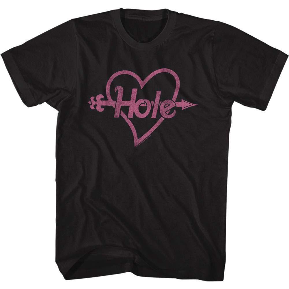 Men s Hole Pink Heart And Arrow T-shirt Small Black 2XL