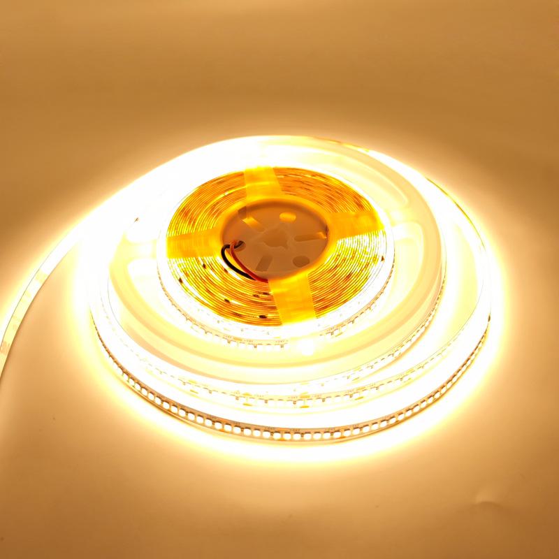 High CRI 12V/24V 2835 LED Strip Lights, 180 Bright LEDs, Electroplated Board, Self-Adhesive Back, Soft Linear Lighting