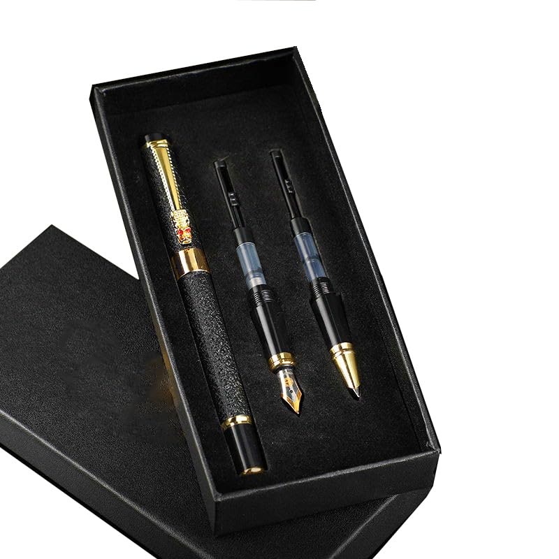 

Перьевая ручка GENGKHOME черная картридж/конвертер двойного назначения с 2 перьями подарочный набор подарок на годовщину унисекс (штейн)