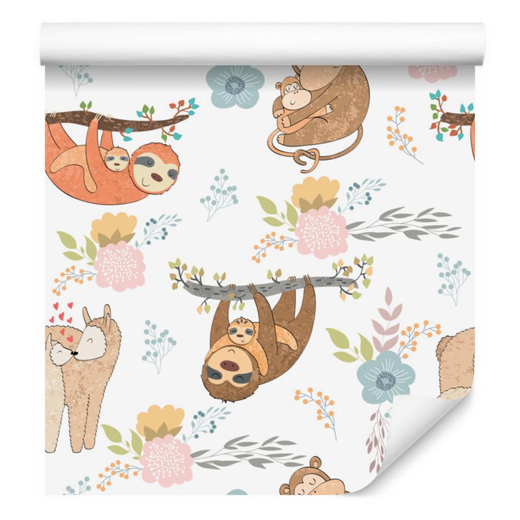 Joyful Wild Animals Wallpaper for Living Room and Bedroom 50x1000