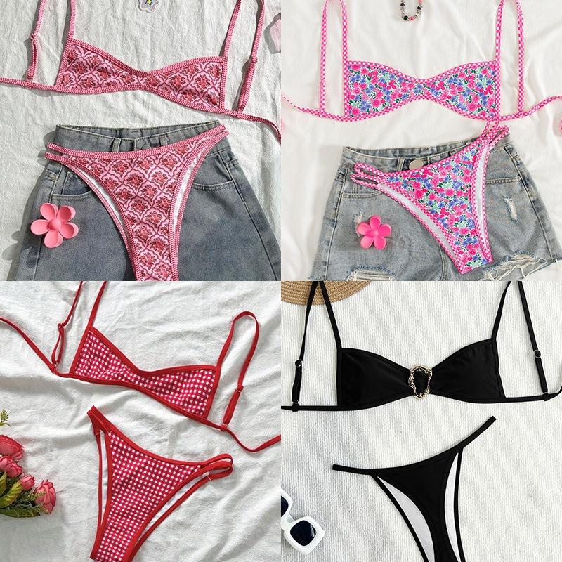 New tube top halter strap-up sexy bikini split swimsuit