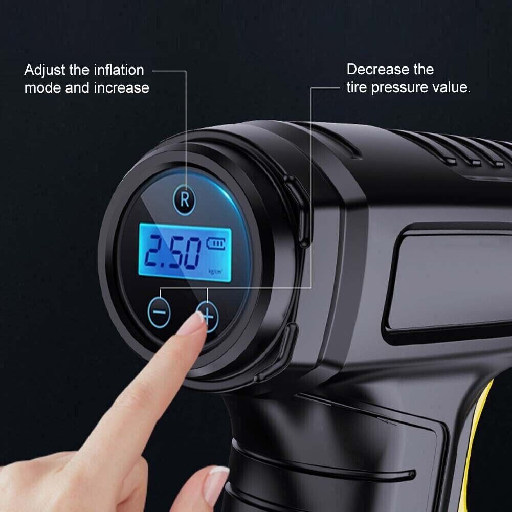 120W Car Air Pump Wireless Inflatable Pump Portable Compressor Digital Rechargeable Car Automatic Tire Inflator Equipment
