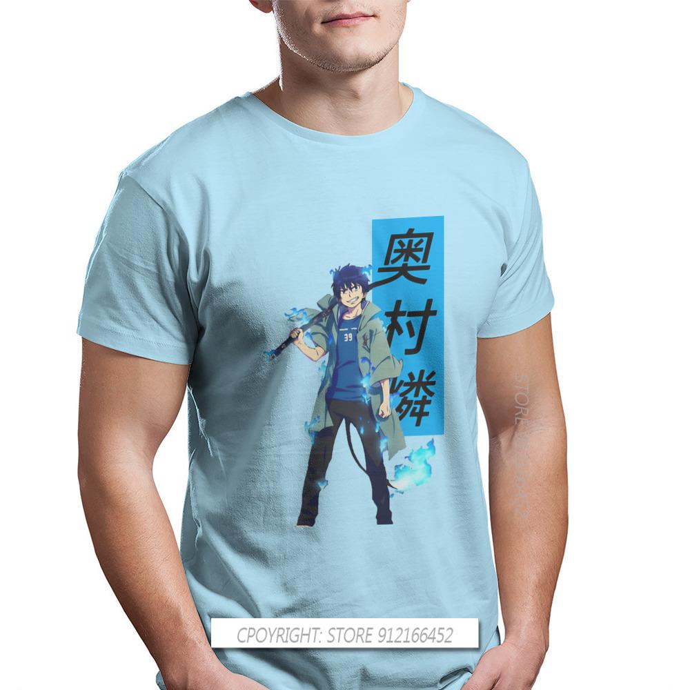 Cool Fire Unisexs Tshirt Blue Exorcist Rin Okumura Anime Oneck Tops 100 Cotton T Shirt Humor Gift Idea