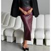 Damen Winter High-Waist Schlitz Midirock