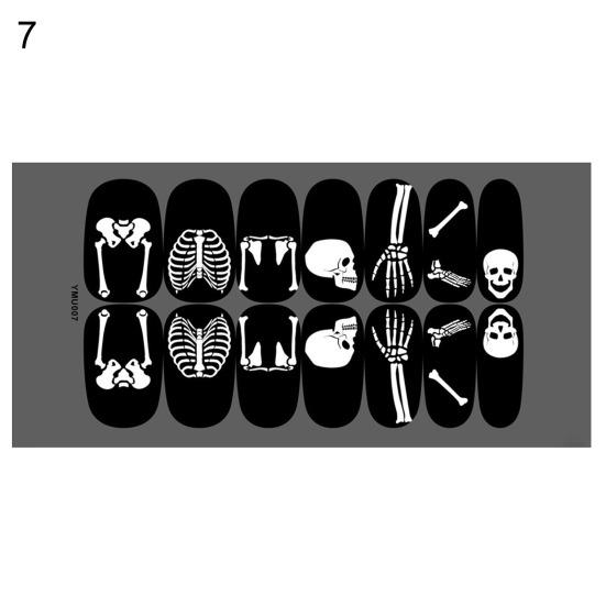 

Яркие цвета, светящиеся обертывания для ногтей на Хэллоуин, модные наклейки для дизайна ногтей, легко управляемые маникюрные самоклеящиеся обертывания для ногтей 7