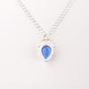 Dark Blue Cat's Eye Gemstone 925 Stamped Silver Jewelry Handmade Unique Pendant PP-56-37