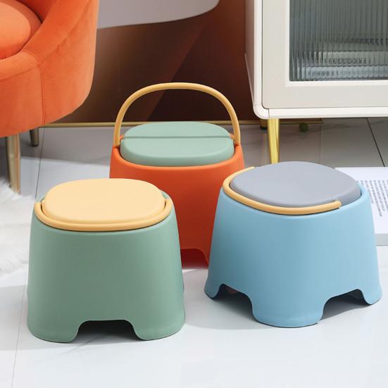 Kids Low Stool with Handle Stackable Heavy Duty Non-Slip Lightweight Footstool Home Living Room Bathroom Kindergarten Toddlers Step Stool