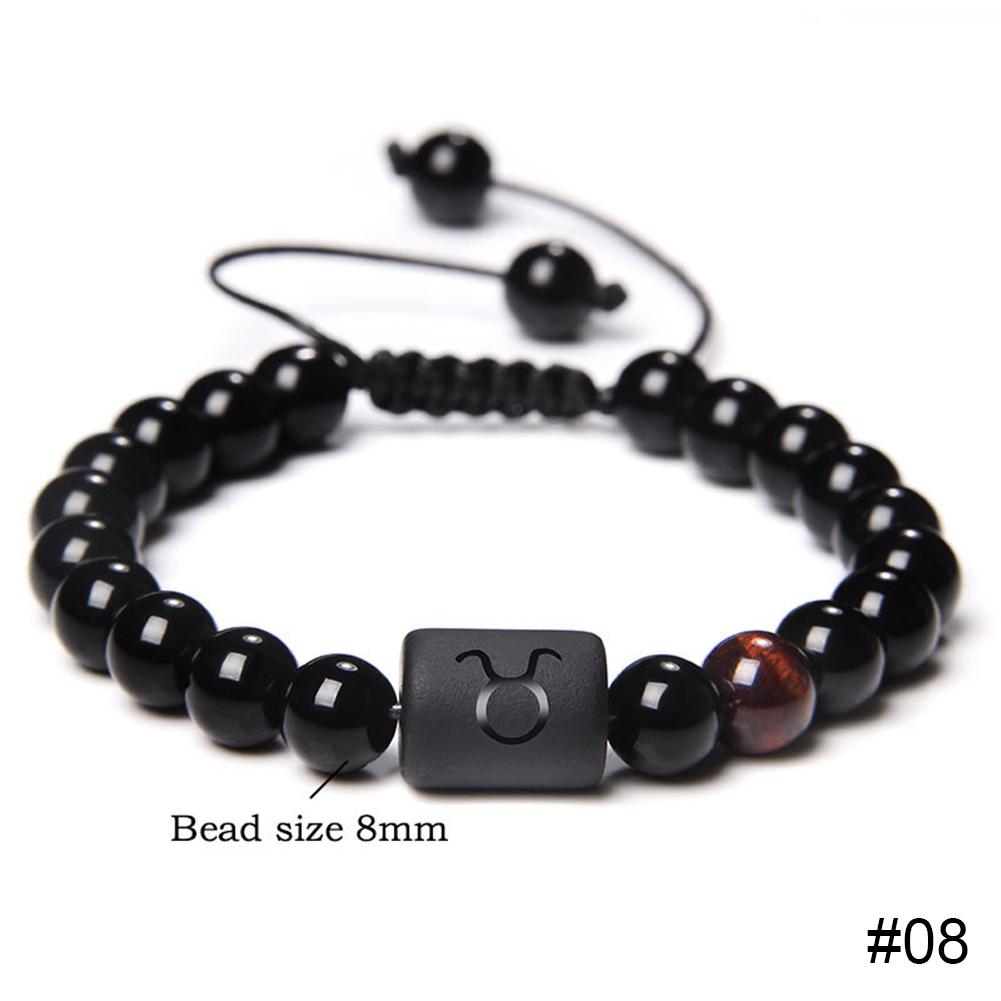 12 Constellations Woven Bracelet Creative Fashion Bracelet Adjustable Beaded Bracelet Jewelry Gift for Men Women