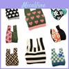 Vintage Knitted Handbag With Striking Color Block Design For Women