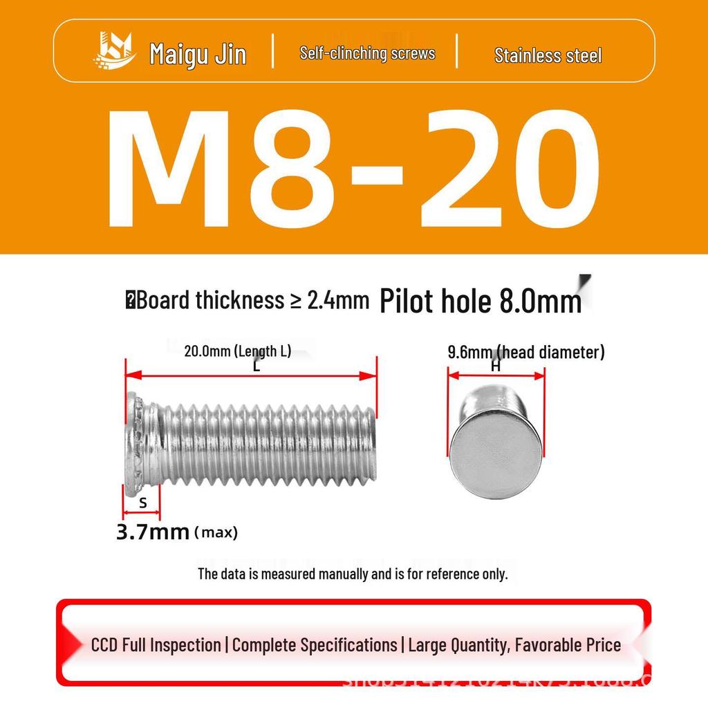 304 Stainless Steel Pressure Plate Cylindrical Head Rivet Screw (FHS-M2 M2.5 M3 M4 M5 M6 M8 M10)