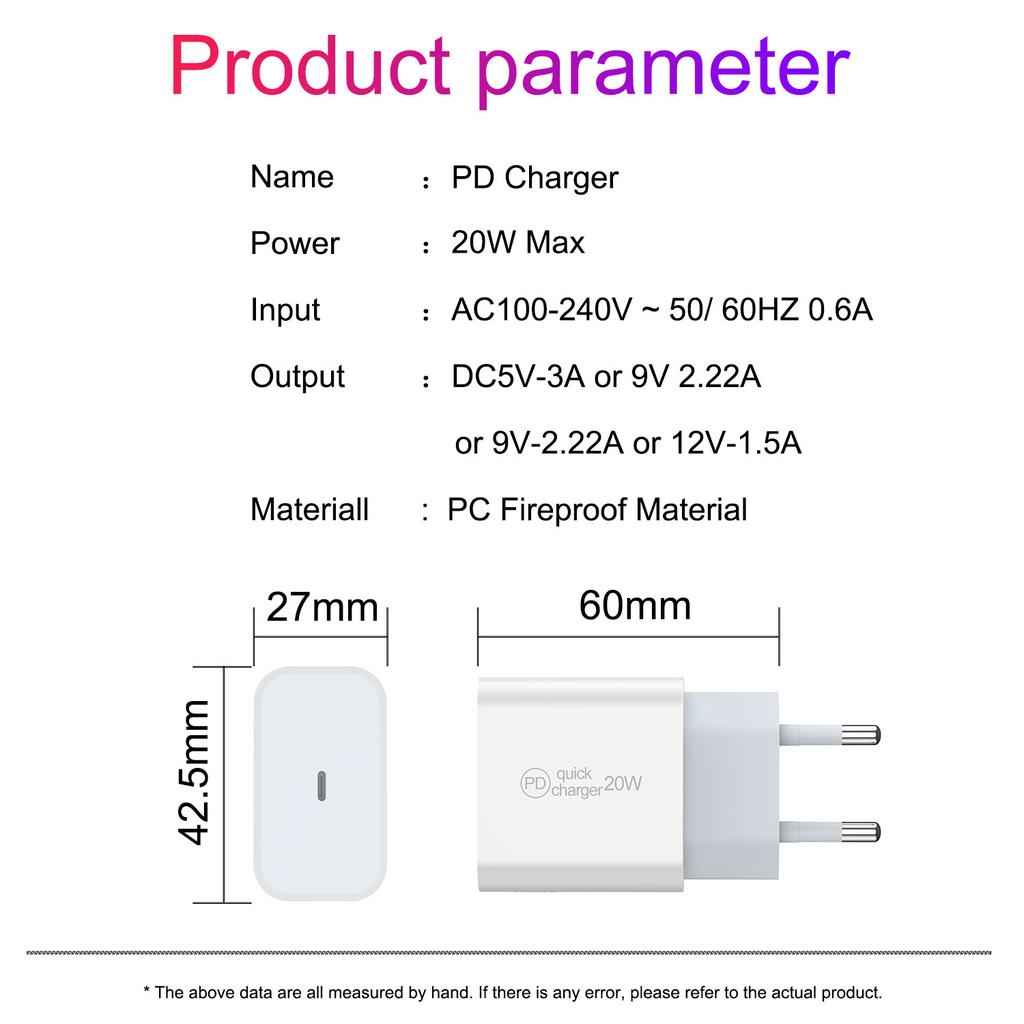 PD20W Charger European Charging Head Is Suitable for Apple 11/12/13/14/15 Charger Source