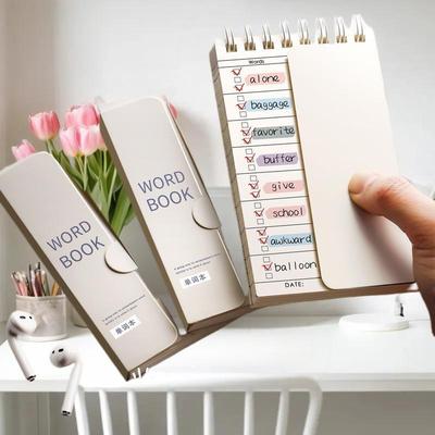 Portable Vocabulary Memory Notepad - Shorthand Spiral Notebook For Planning And Memorization With Cover-Up Feature