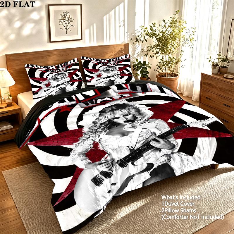 Gaga Pattern Bedding Set Quilt Cover Pillowcase Home Decor Gift (1 * duvet cover + 2 * pillowcase, without core)