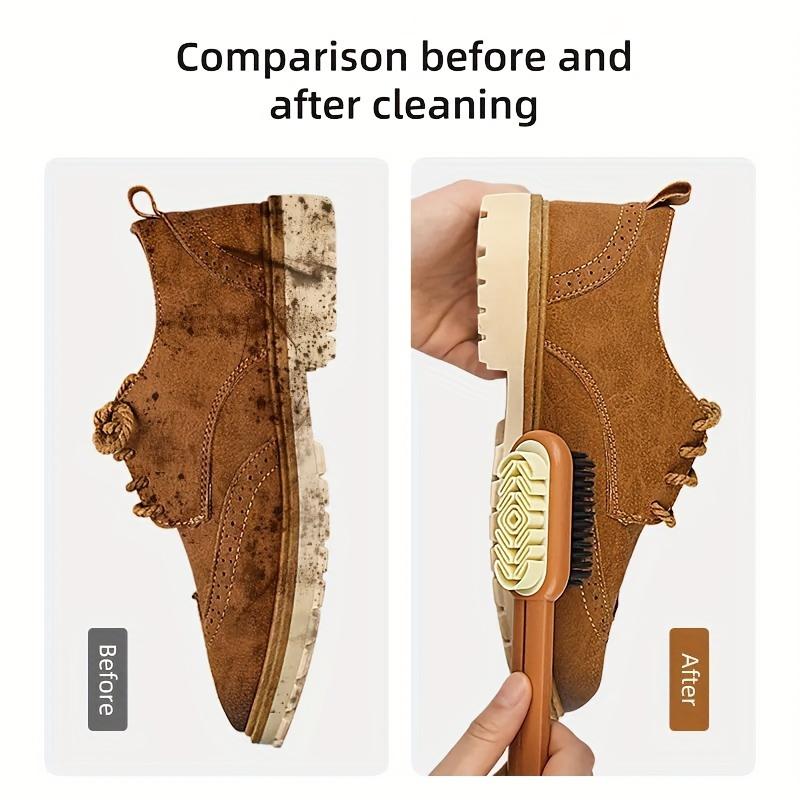2-in-1 Cleaning Eraser and Bristle Brush, Refurbishing and Protecting Your Suede, Suede Shoe Brush and Sweater Brush