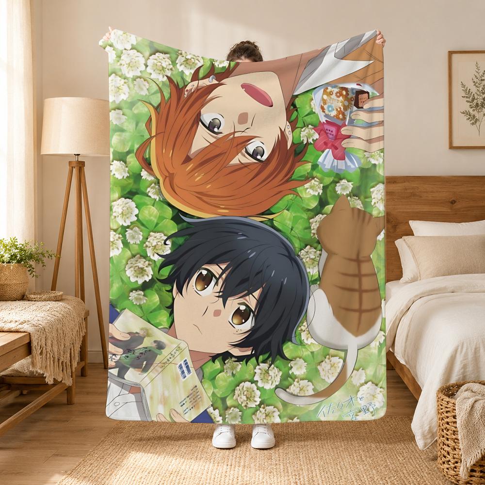 Sasaki And Miyano Anime Throw 240G Flannel Blanket, Suitable For Sofas, Beds, Offices,  Exquisite Gift Blankets