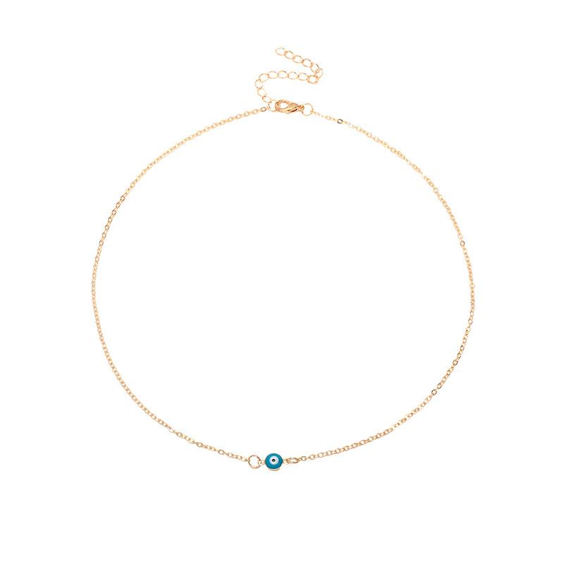 Niche Design Ins the Same Devil's Eye Necklace Choker Fashion Personality Simple Collarbone Chain