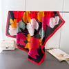 Colorful Ginkgo Satin Imitation Silk Printing Large Square Scarf Silk Scarf Shawl Headscarf Neck Protection Scarf Decorative Women'S Scarf