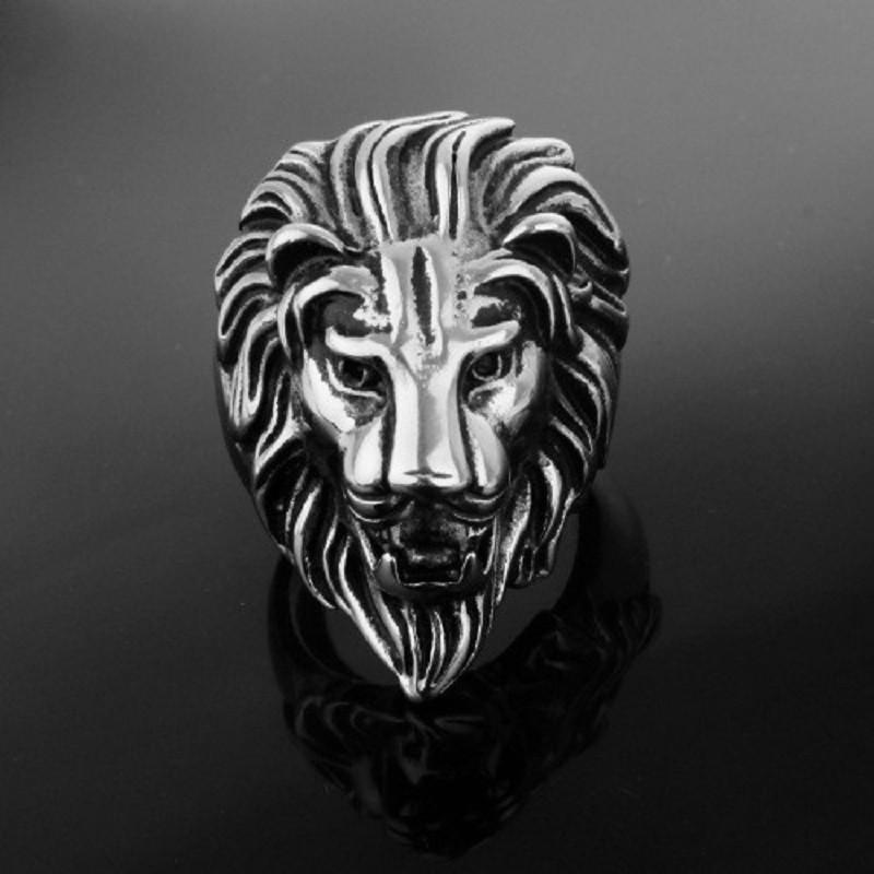 

Men s Silver color Stainless Steel Lion King Head Ring Cool Fashion Jewelry