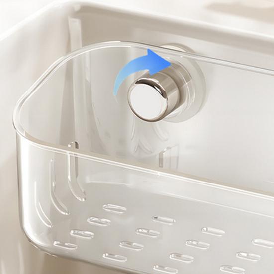 Sponge Holder Suction Cup Sink Corner Rack Large Capacity Strong Load-bearing Easy To Install Kitchen Sink Caddy Organizer