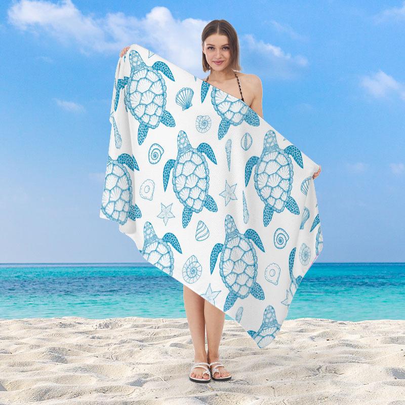Tropical Palm Leaf Beach Towel Microfiber Quick Dry Absorbent Lightweight Monstera Print Towel for Beach Pool Vacation Travel