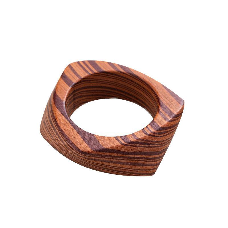 Wood Literary Bracelet Literary Retro Geometric Hexagonal Wood Bracelet Retro Ethnic Style Bracelet