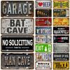 Vintage Metal Plate Tin Sign Plates Bar Retro Metal Sign Wall Art Mural Aesthetic Room Home Decor Items Poster Garage Decoration