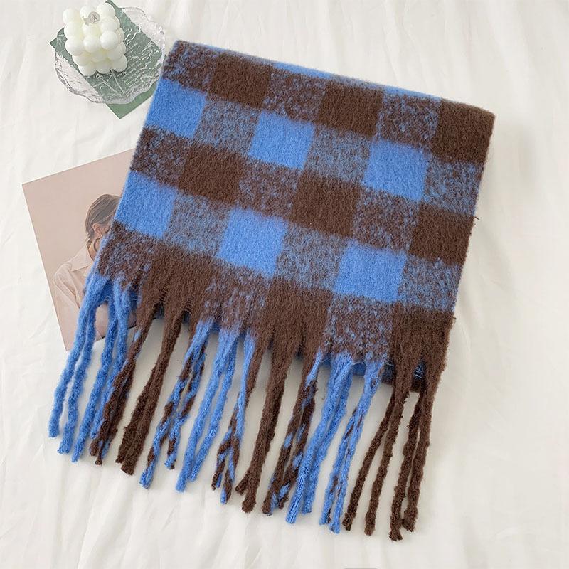 New British Style Plaid Scarf Fashionable Versatile Imitation Cashmere Scarf Shawl Advanced Sense Student Men's and Women's Scarf