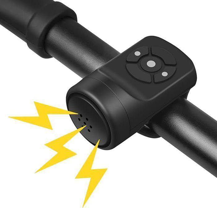 Sonnette de Vélo Électrique, Étanche IPX4 Klaxon de vélo de Charge USB Portable avec Alarme
