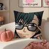 Action Comedy Japanese Manga SSakamoto Days Cushion Cover Pillowcase Short Plush Invisible Zipper Room Sofa Cushion Cover