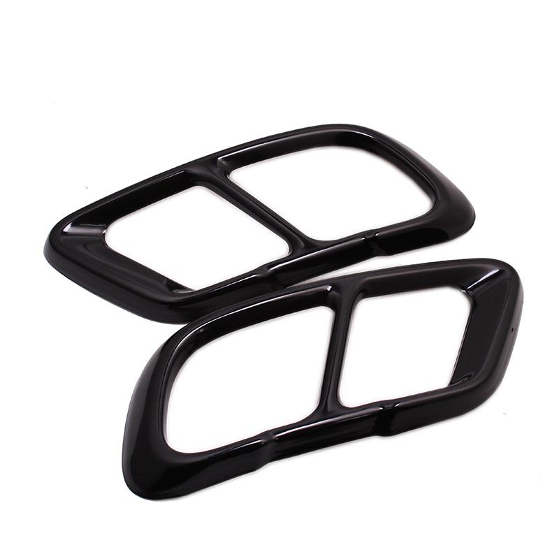 AMG Quad Exhaust Tailpipe Cover Trim For Mercedes-Benz C-Class C260L C180L C200L 2015-2026 Carbon Fiber Pattern Sporty Auto Tuning Accessory